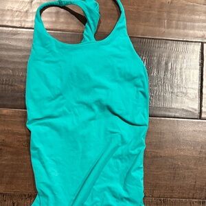 bebe Teal Racerback Tank Top